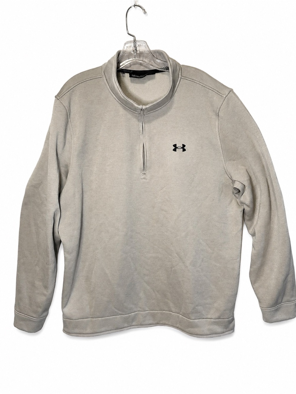 Under Armour Men's Beige Quarter-Zip Sweatshirt Pullover Coldgear 2XL